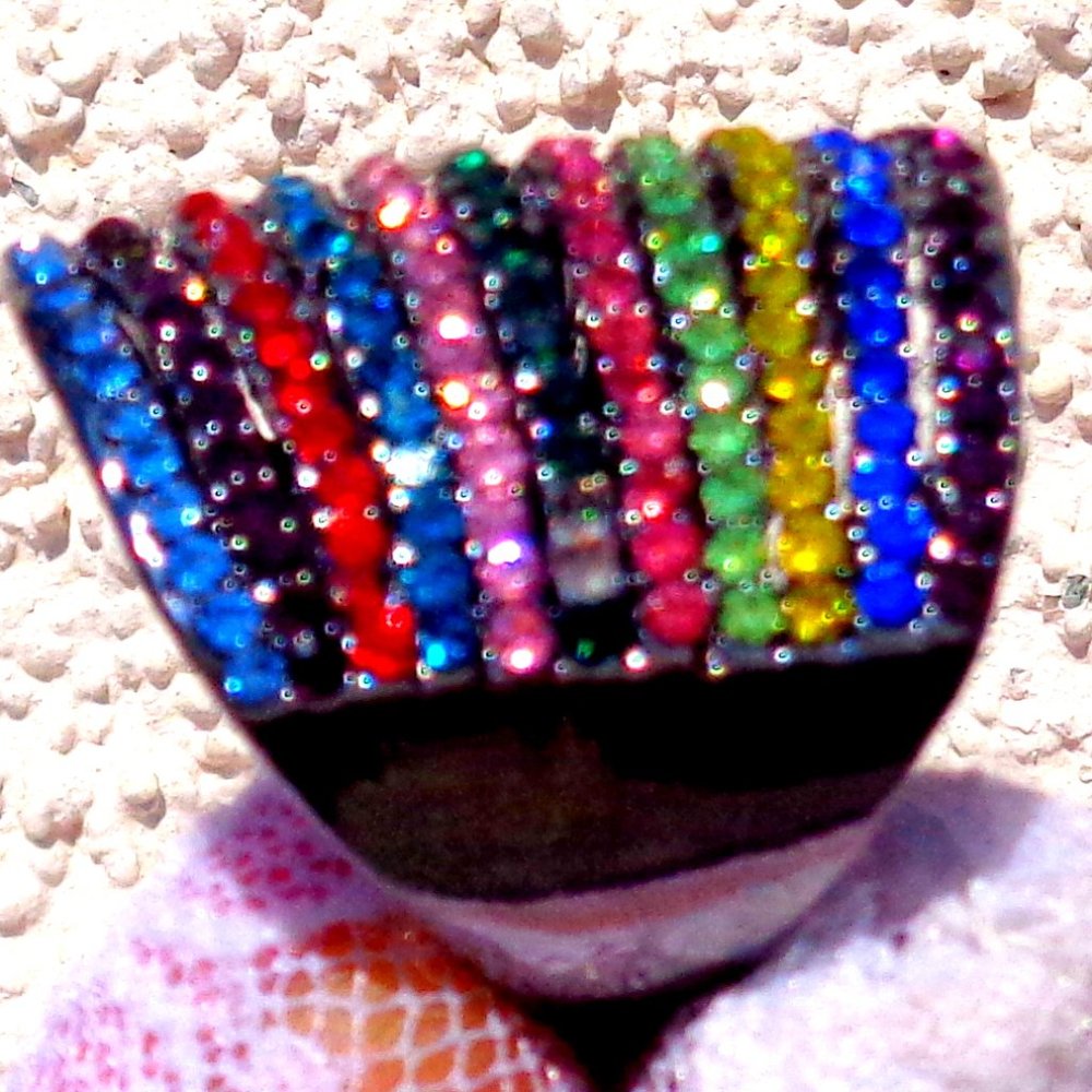 CHARM MULTI COLOR GEMSTONE LADYS DELICATE RING S 7